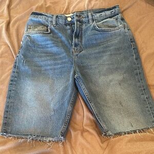 Pilcro Blue Distressed Denim Bermudas
